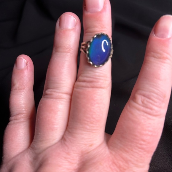 VTG Silver Tone Metal Adjustable Band Mood Ring. Unbranded. - Picture 6 of 7